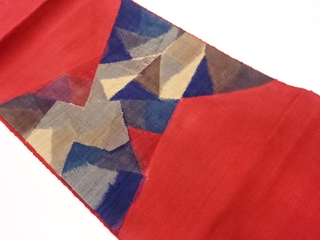 JAPANESE NAGOYA OBI / TSUMUGI / WOVEN GEOMETRIC